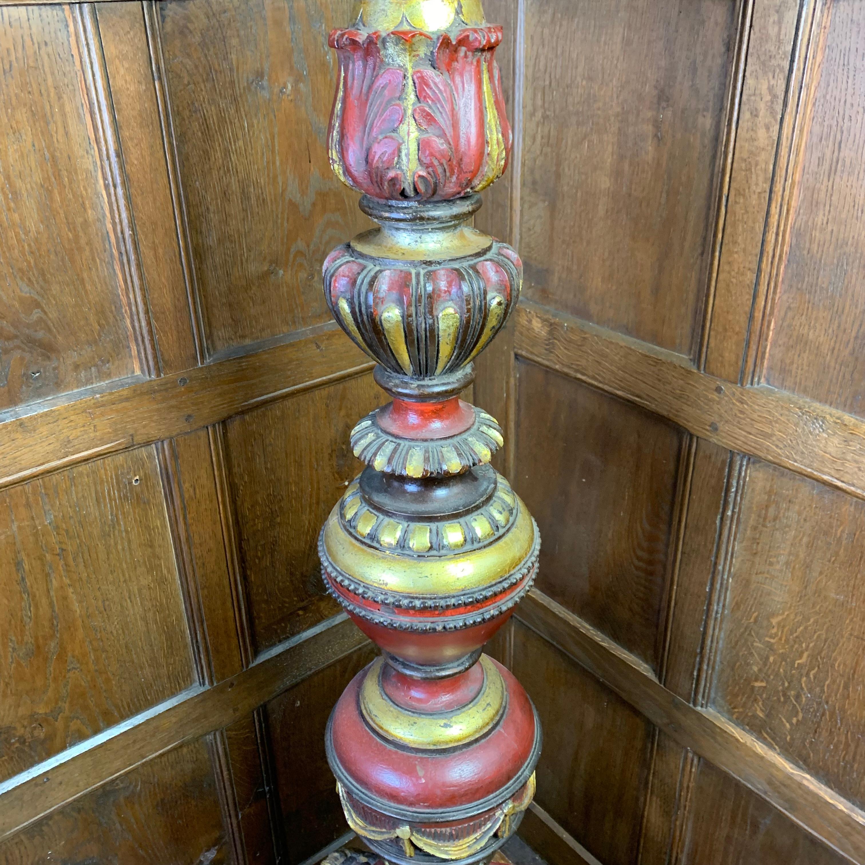 Baroque Piédestal/torchère/columne décoratif italien en vente