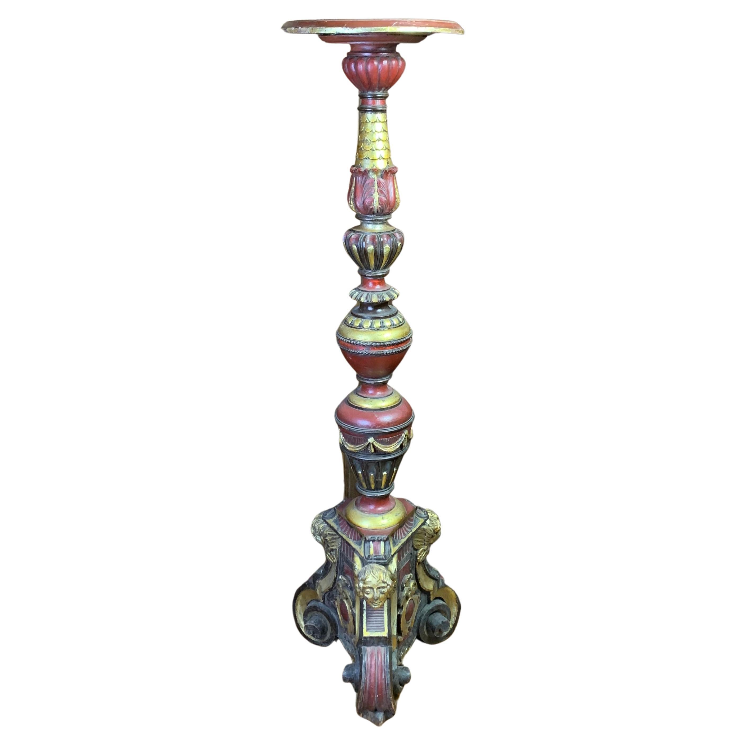 Piédestal/torchère/columne décoratif italien en vente