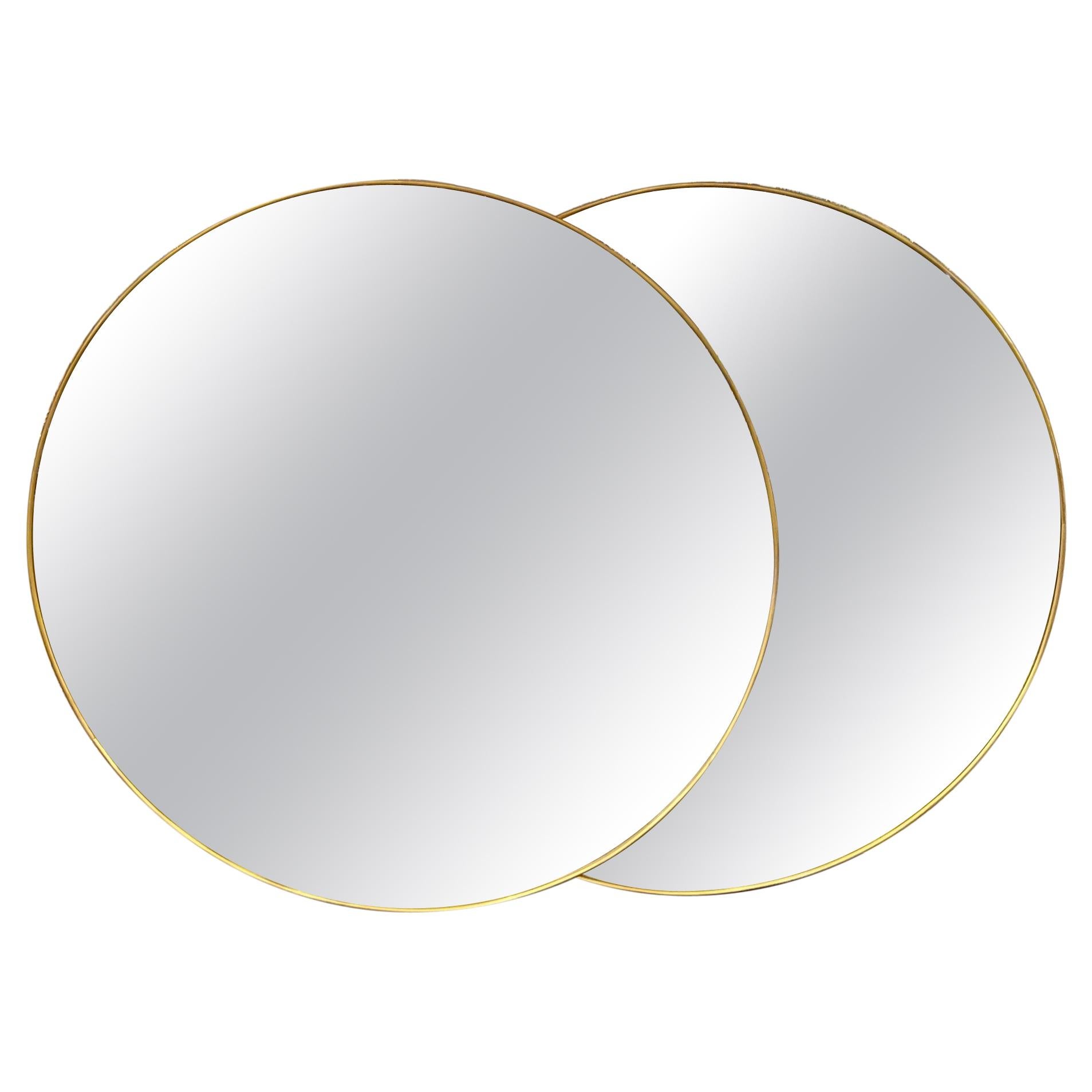 Decorative Italian Round Brass Mirrors