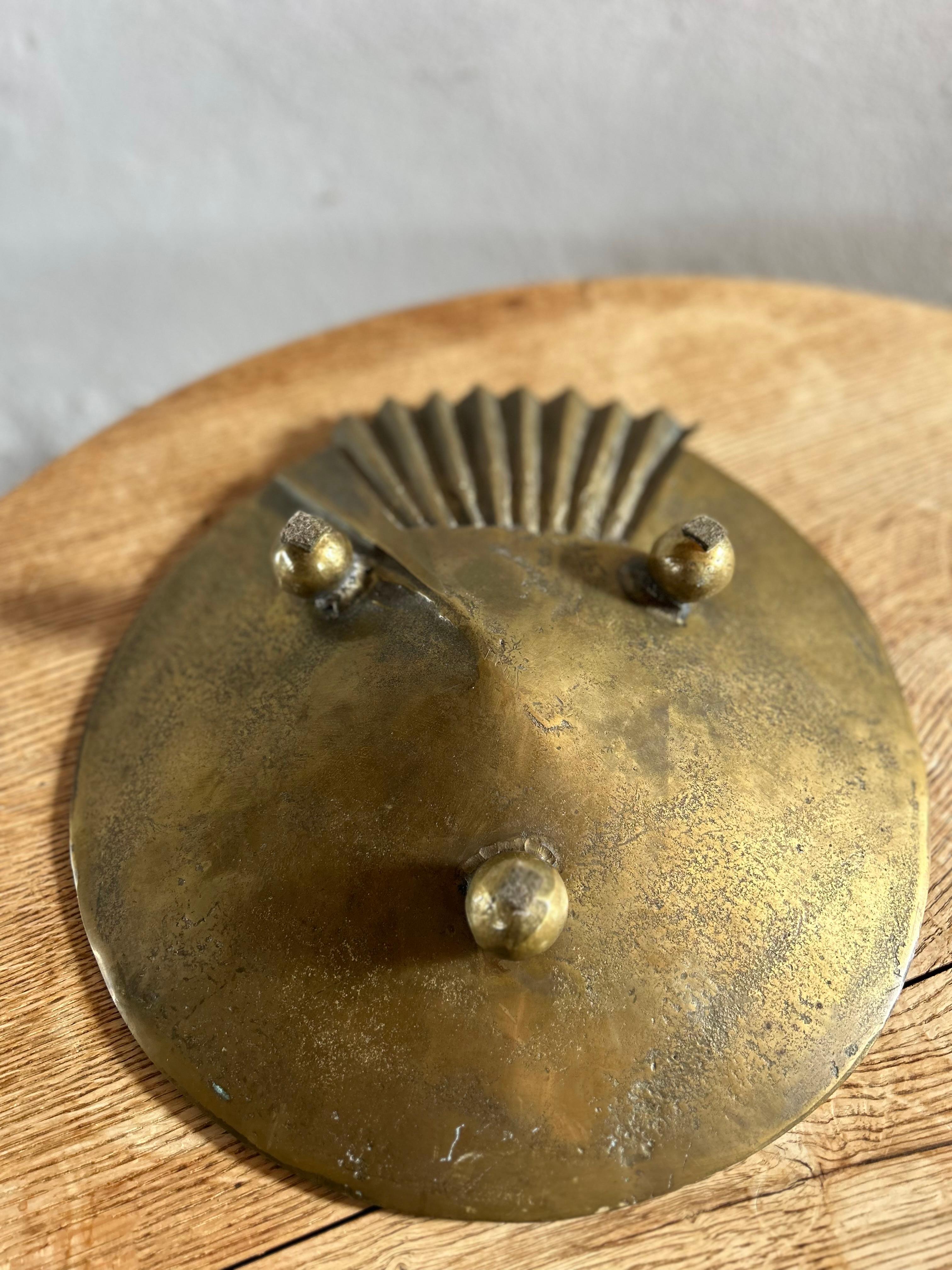 Decorative Italian Solid Bronze Dish, Italy 1970’s In Good Condition For Sale In Valby, 84
