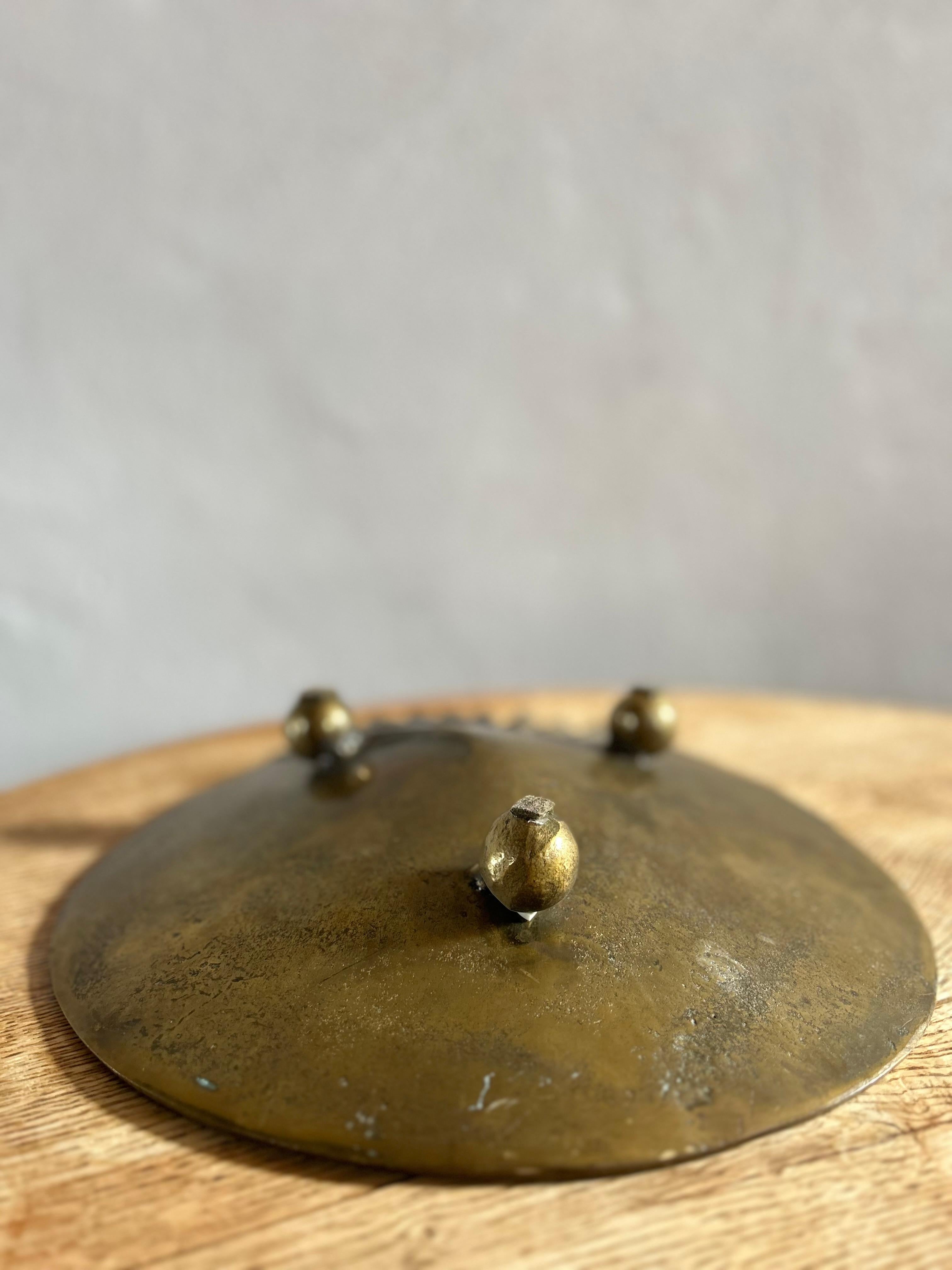 Late 20th Century Decorative Italian Solid Bronze Dish, Italy 1970’s For Sale