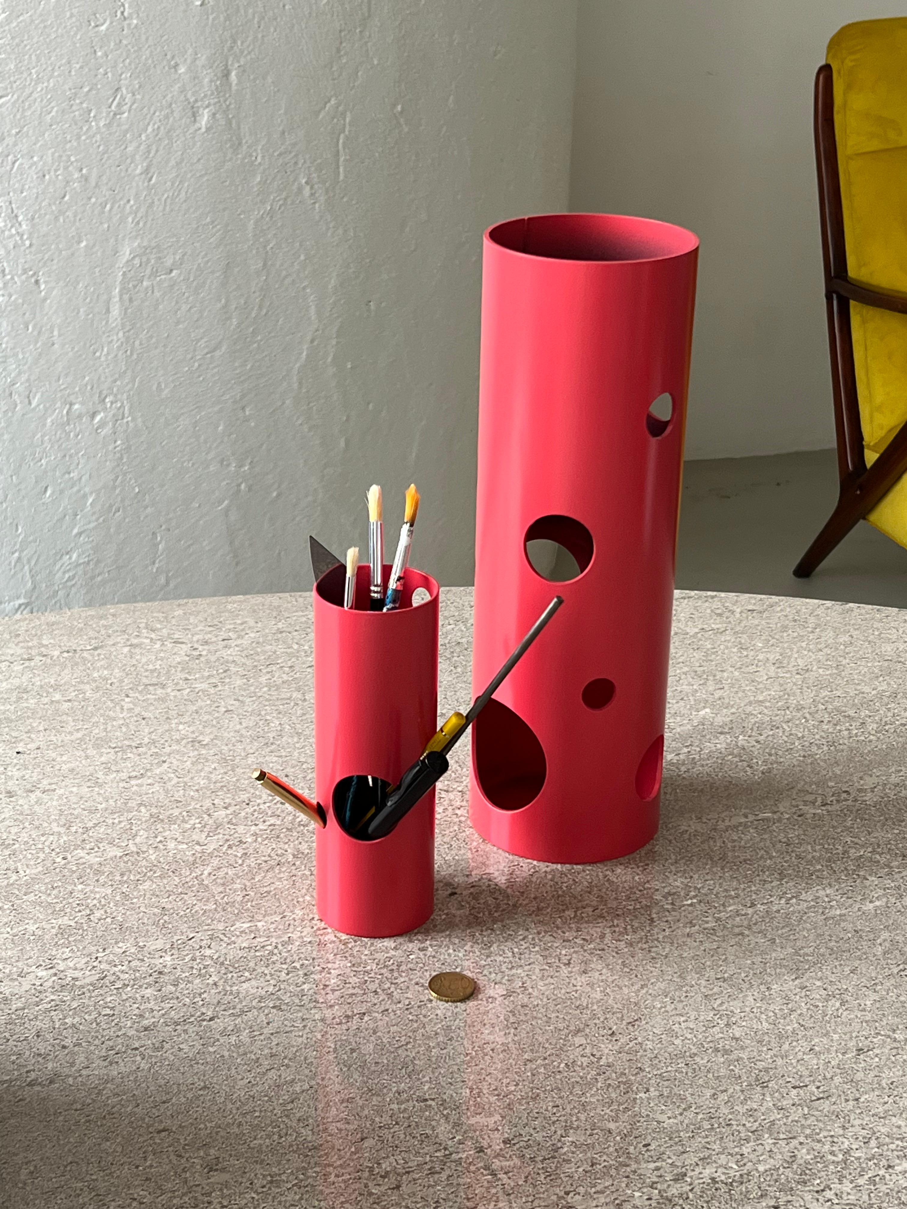 Vase décoratif italien, rose vif, collection Spinzi Silös en vente 1