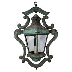 Antique Decorative Italian Verdigris Copper Lantern