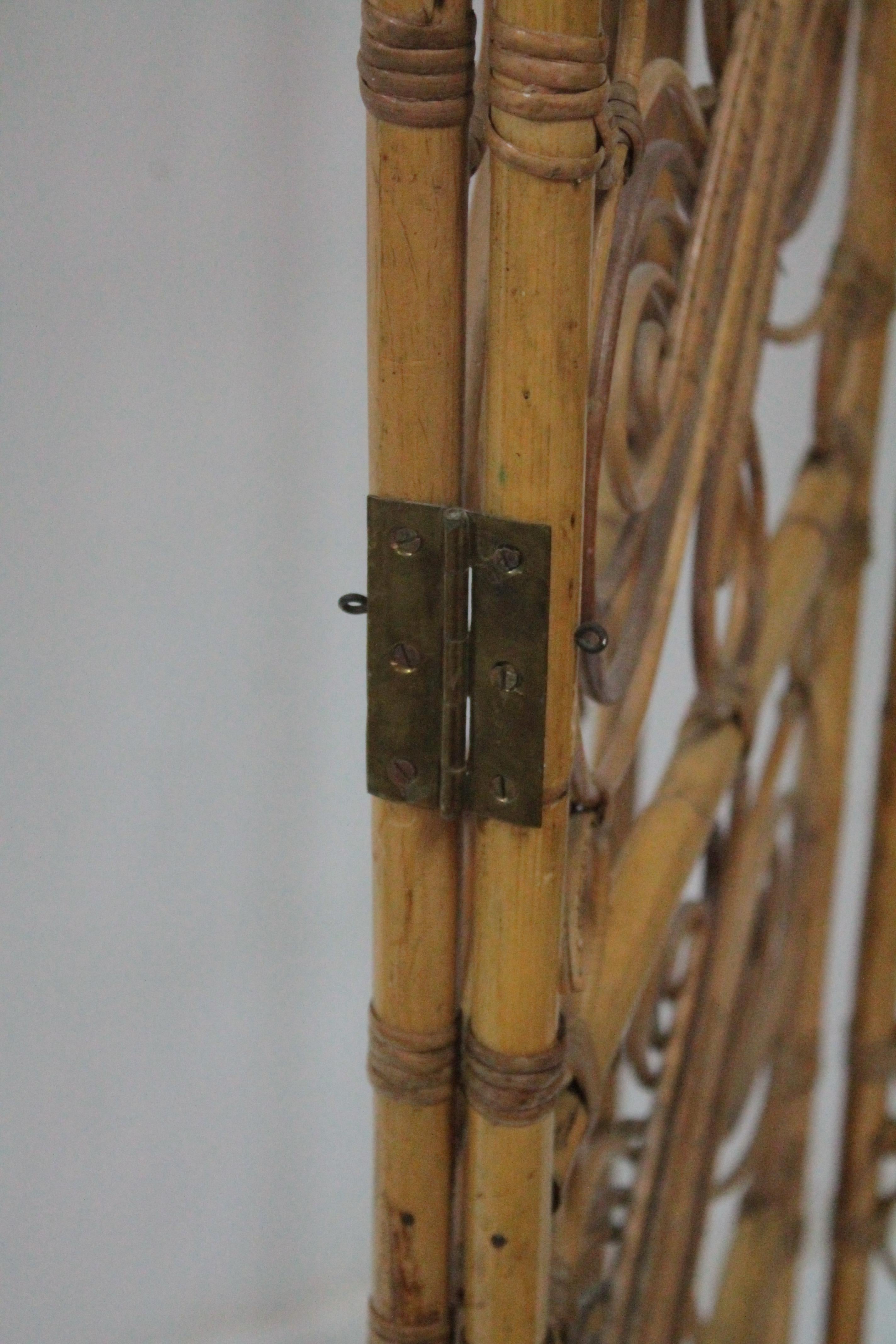 Decorative Italian Vintage Bamboo/Wicker Room Divider, 1970s For Sale 10