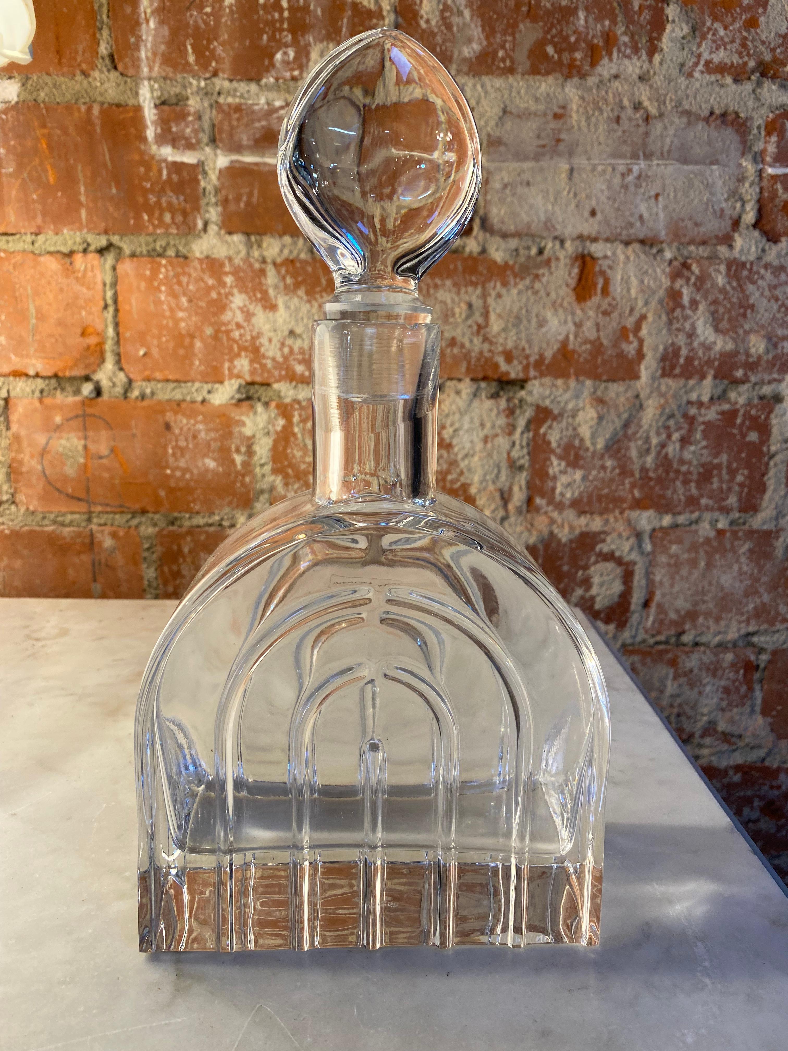 Mid-Century Modern Decorative Italian Vintage Crystal Bottle, 1950s For Sale