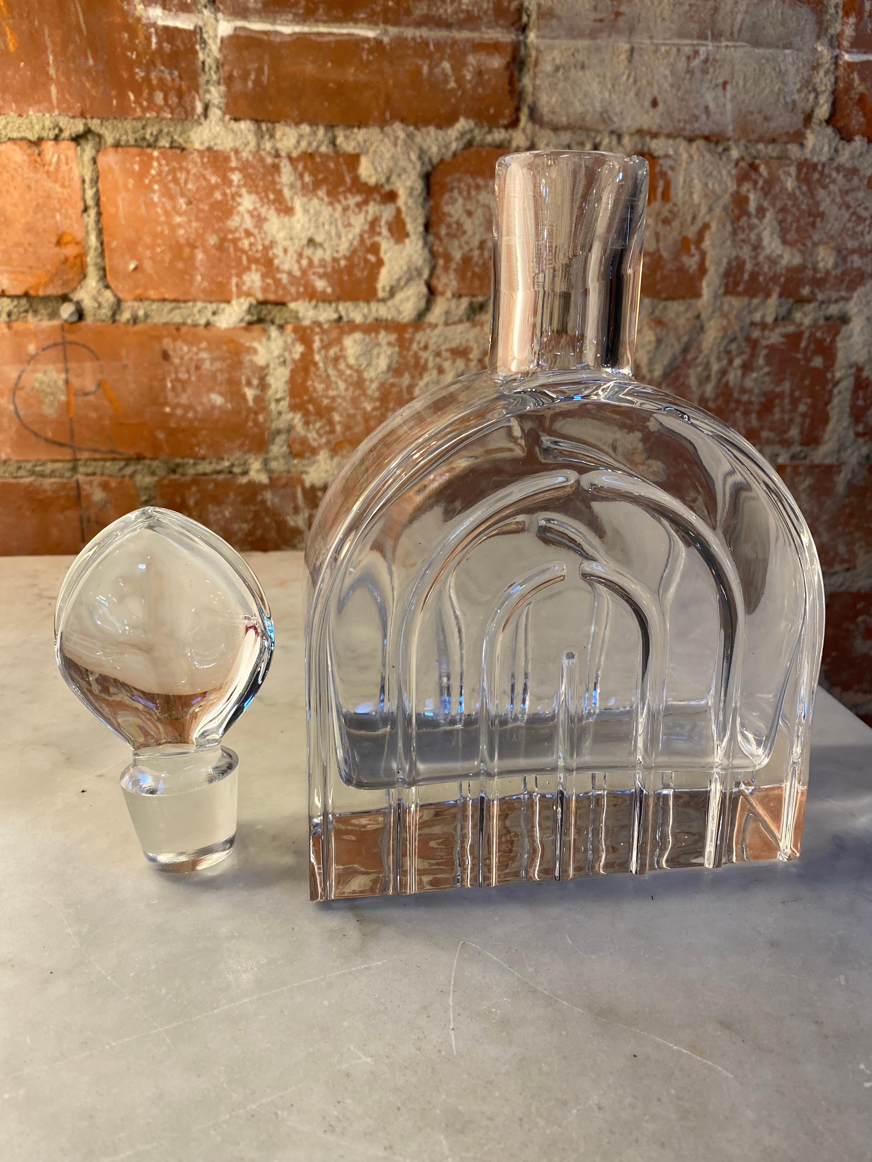 Decorative Italian Vintage Crystal Bottle, 1950s For Sale 1