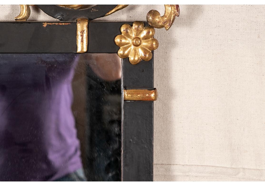 Decorative Italianate Iron Framed Pier Mirror In Fair Condition In Bridgeport, CT