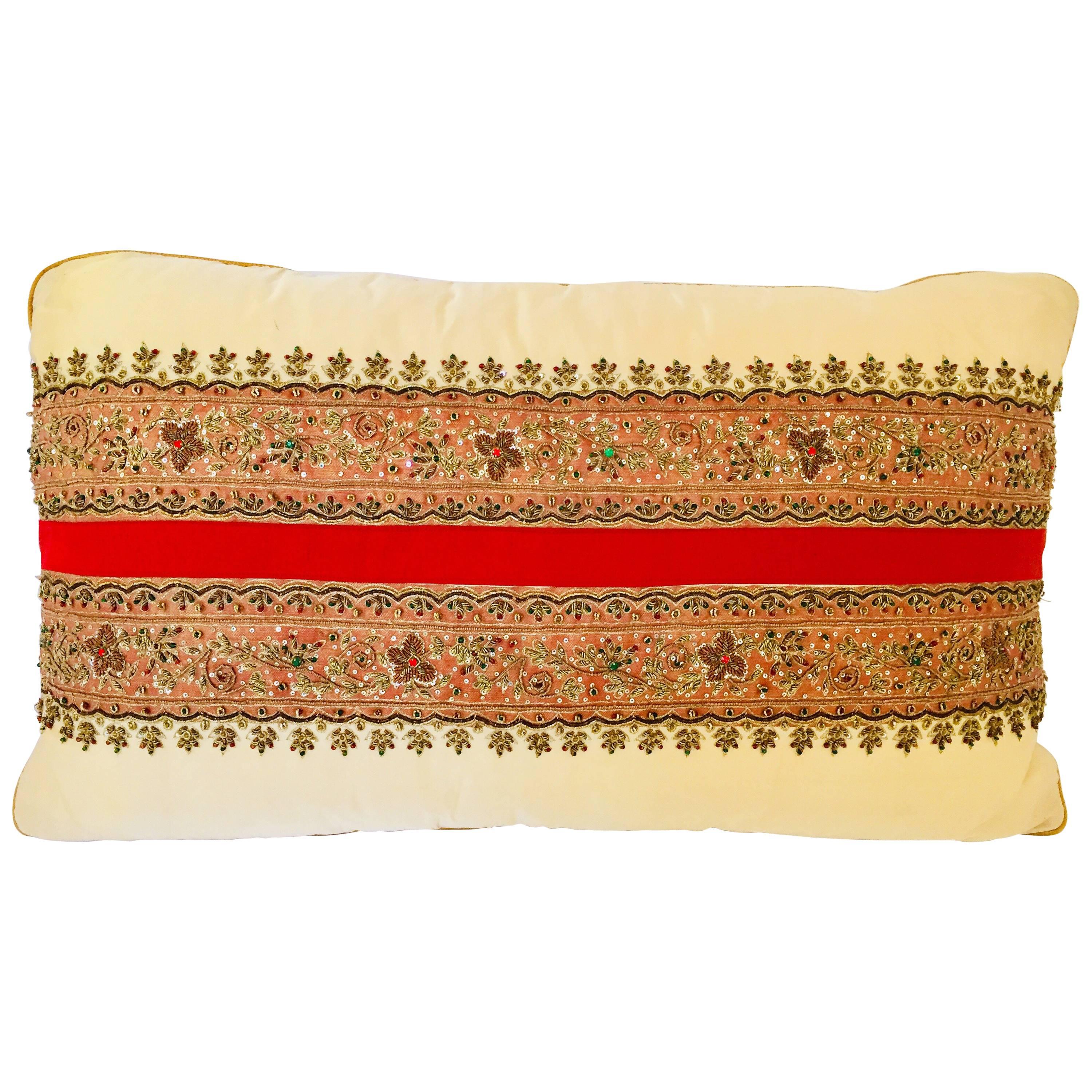 Dransfield and Ross Grosgrain Ribbon Embellished Pillows For Sale at