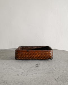 Decorative Japanese Mid Century Ikebana Bamboo Basket Produced in Japan, 1950s