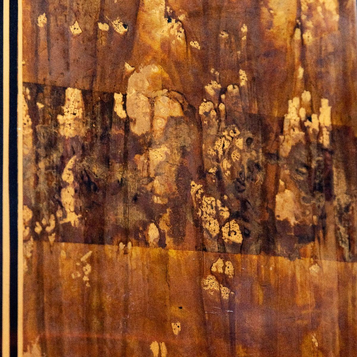 Decorative Japanese Six-Panel Lacquer Screen with Hand-Painted Cranes and Bamboo 1