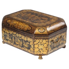 Vintage Decorative Jewelry Box with Fine Chinoiserie