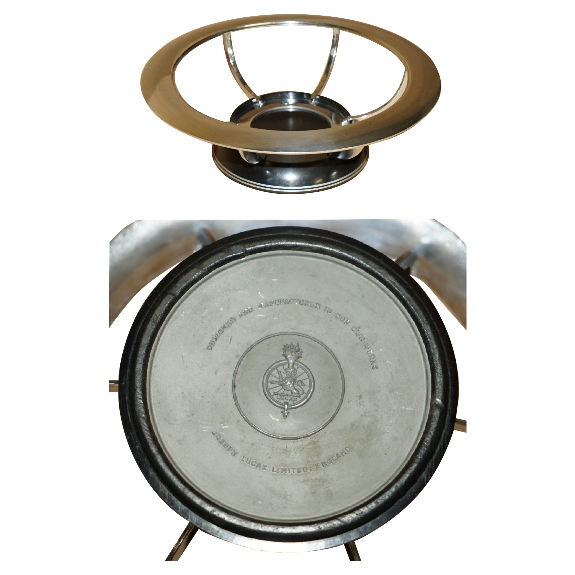 DECORATiVo JOSEPH LUCAS INDUSTRIES INGLATERRA PLATO DE CROMO CON FORMA DE RUEDA en venta