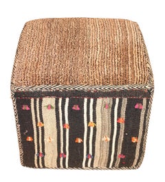 Decorative Kilim Footstool, Middle East, Contemporary