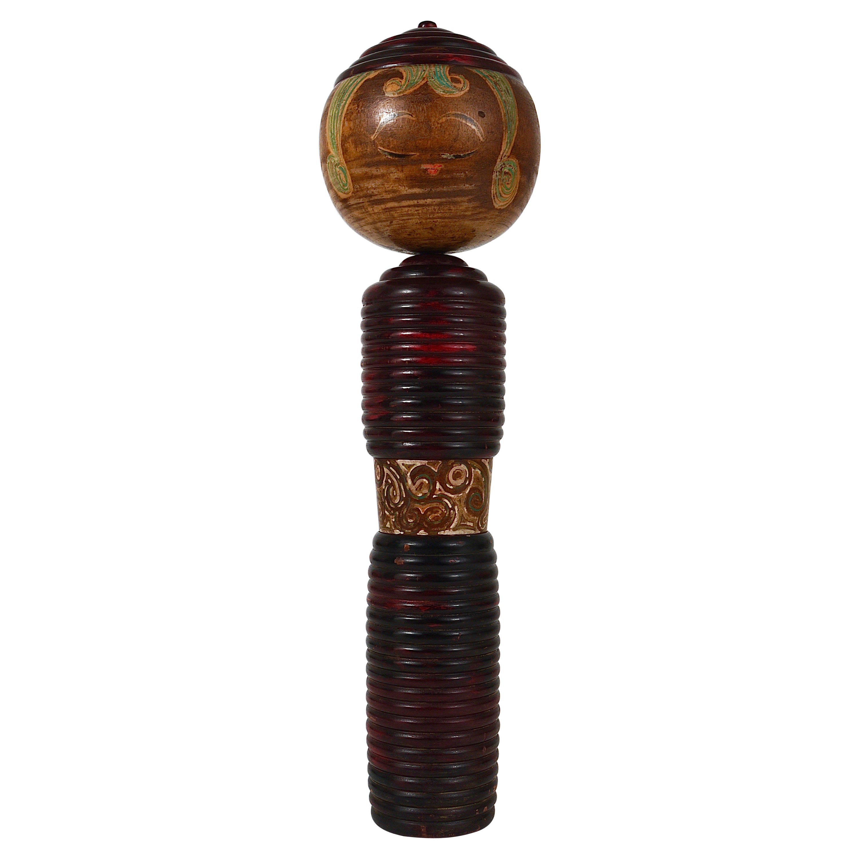 Sculpture décorative de poupée Kokeshi du nord du Japon, peinte à la main, signée