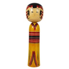 Sculpture décorative de poupée Kokeshi du nord du Japon, peinte à la main, signée