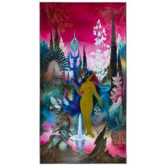Panel decorativo lacado Midcentury by P. Paulin tema "El Cielo en la Tierra''
