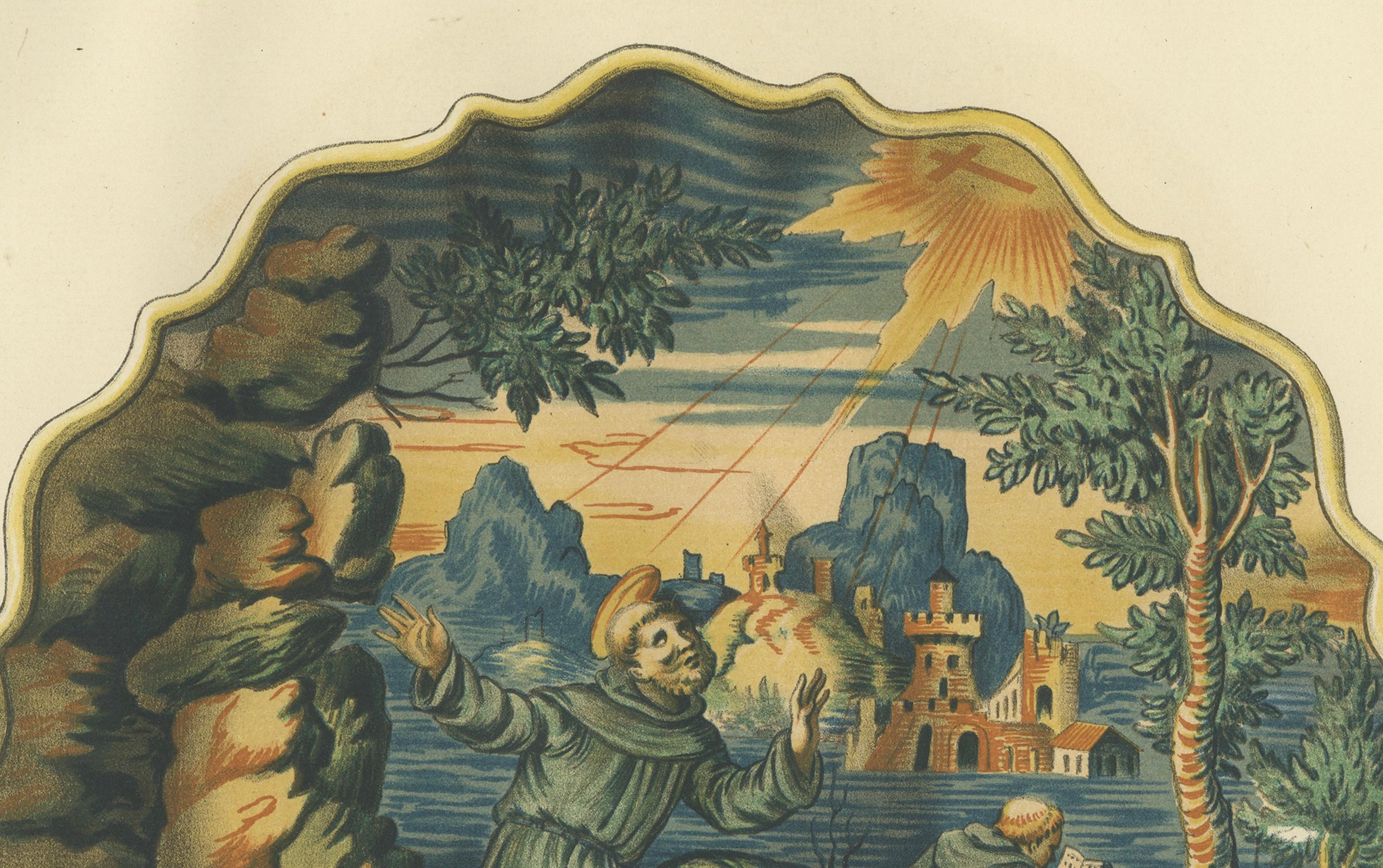 Grande gravure décorative ancienne d'une assiette de M. d'Azeglio en Italie '1869' en vente 1