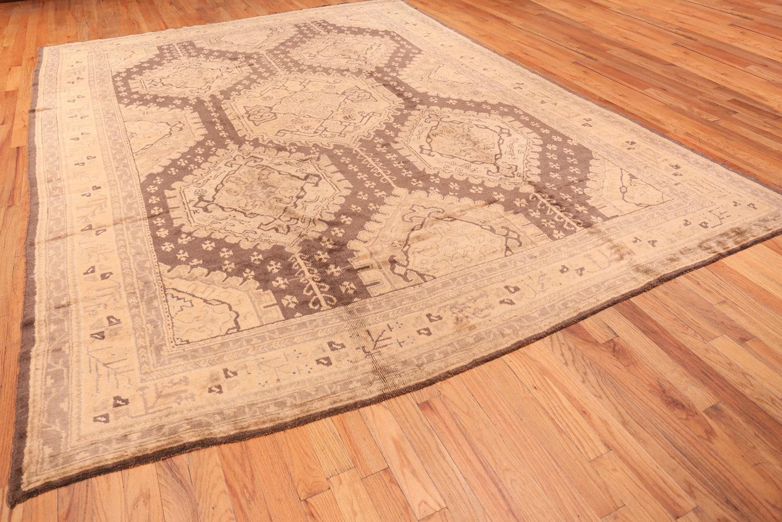 20th Century Decorative Large Antique Turkish Oushak Rug. Size: 10 ft 9 in x 14 ft