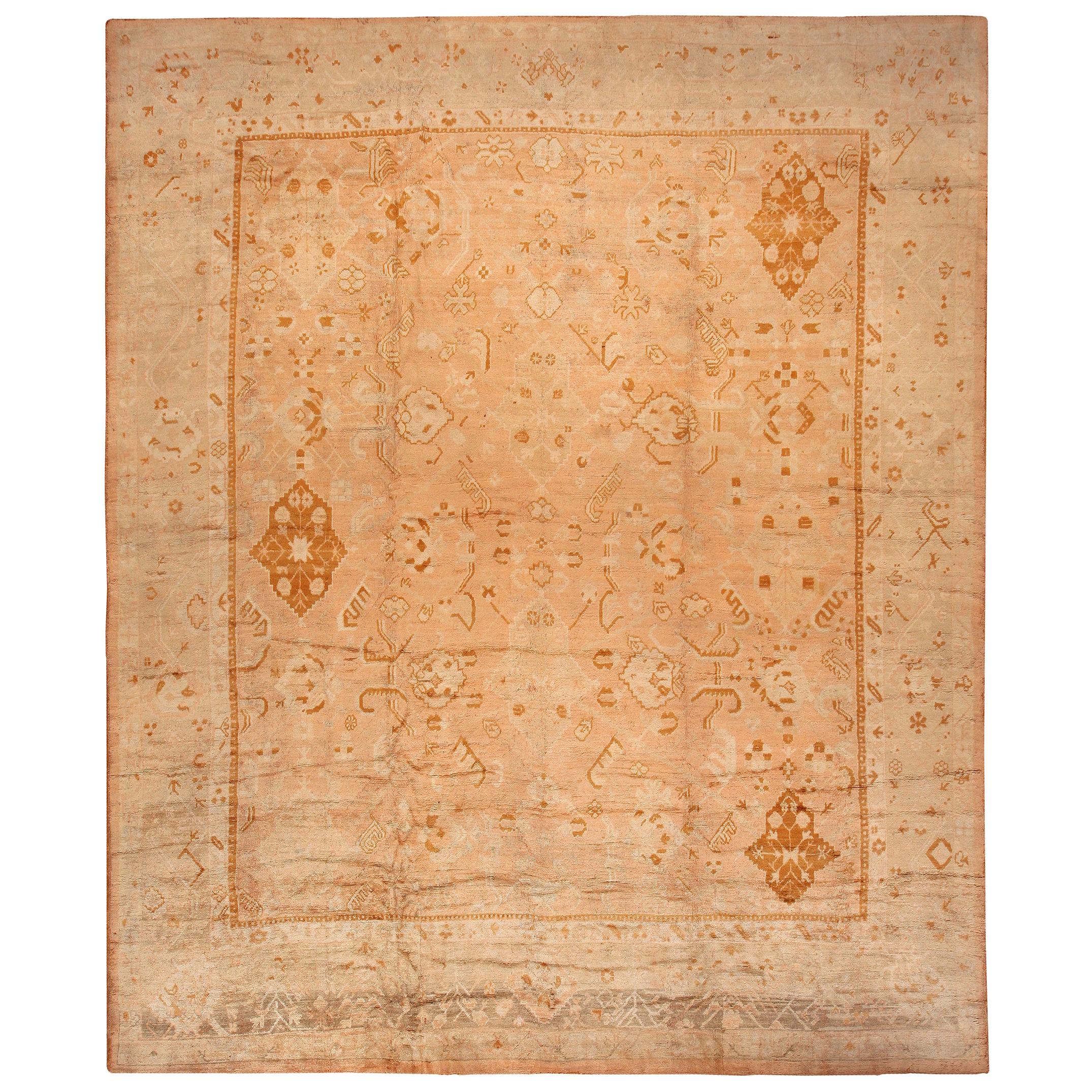 Antiker türkischer Oushak-Teppich. Größe: 14 ft 10 in x 17 ft 7 in