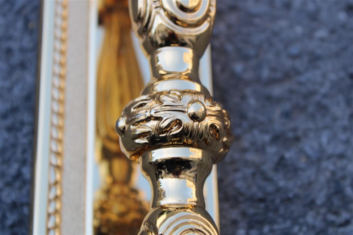 Decorative Large Door Handle in Plated Brass 24 Kt Gold Italy 1970 Very Classic For Sale 1
