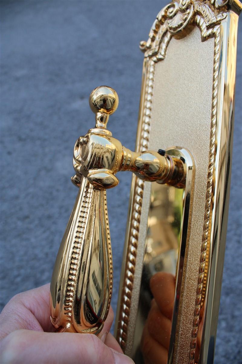 Late 20th Century Decorative Large Door Handle in Plated Brass 24 Kt Gold Italy 1970 Very Classic For Sale