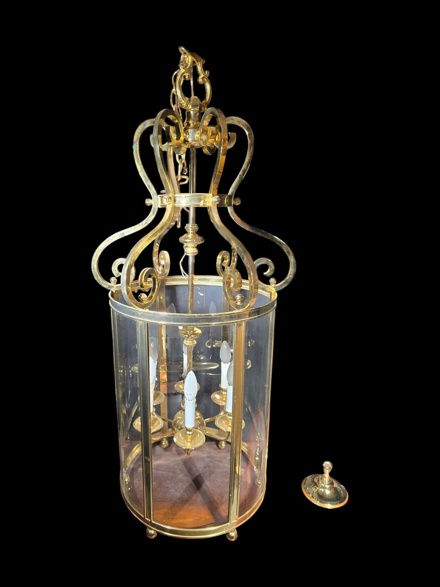 Decorative Large Gilt Bronze Lantern from the 1950s For Sale 6