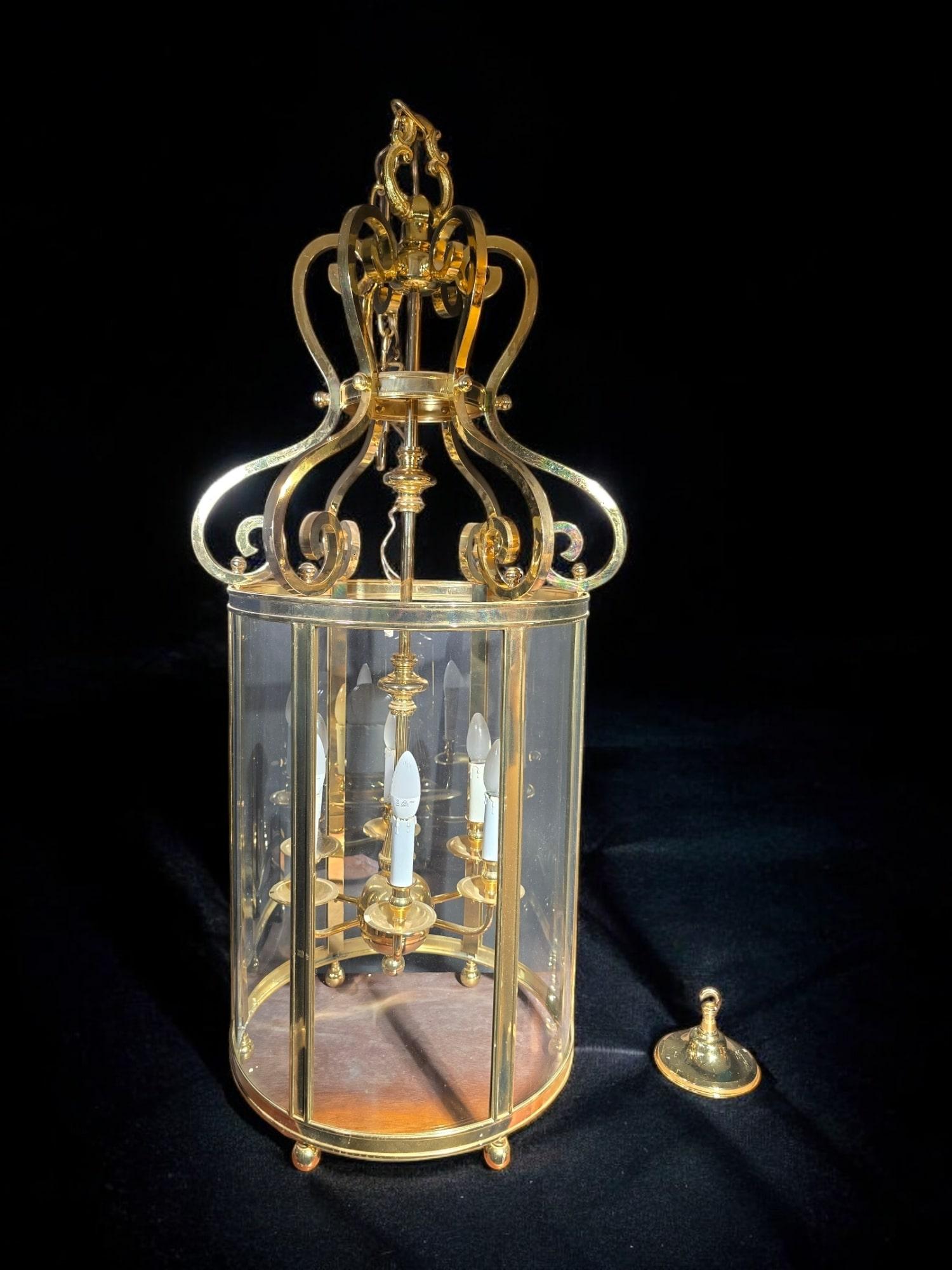 Decorative Large Gilt Bronze Lantern from the 1950s For Sale 7