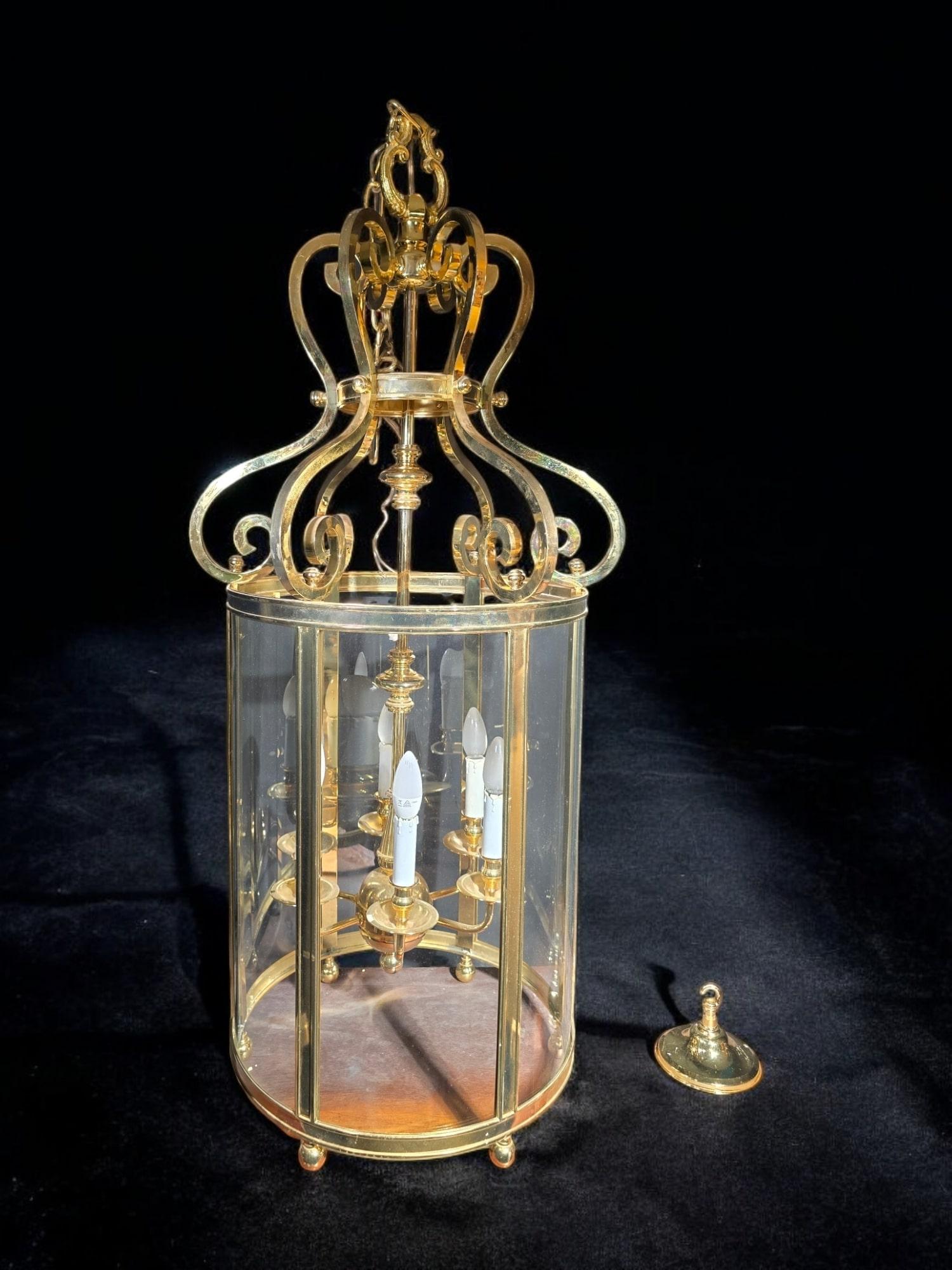 Decorative Large Gilt Bronze Lantern from the 1950s For Sale 8