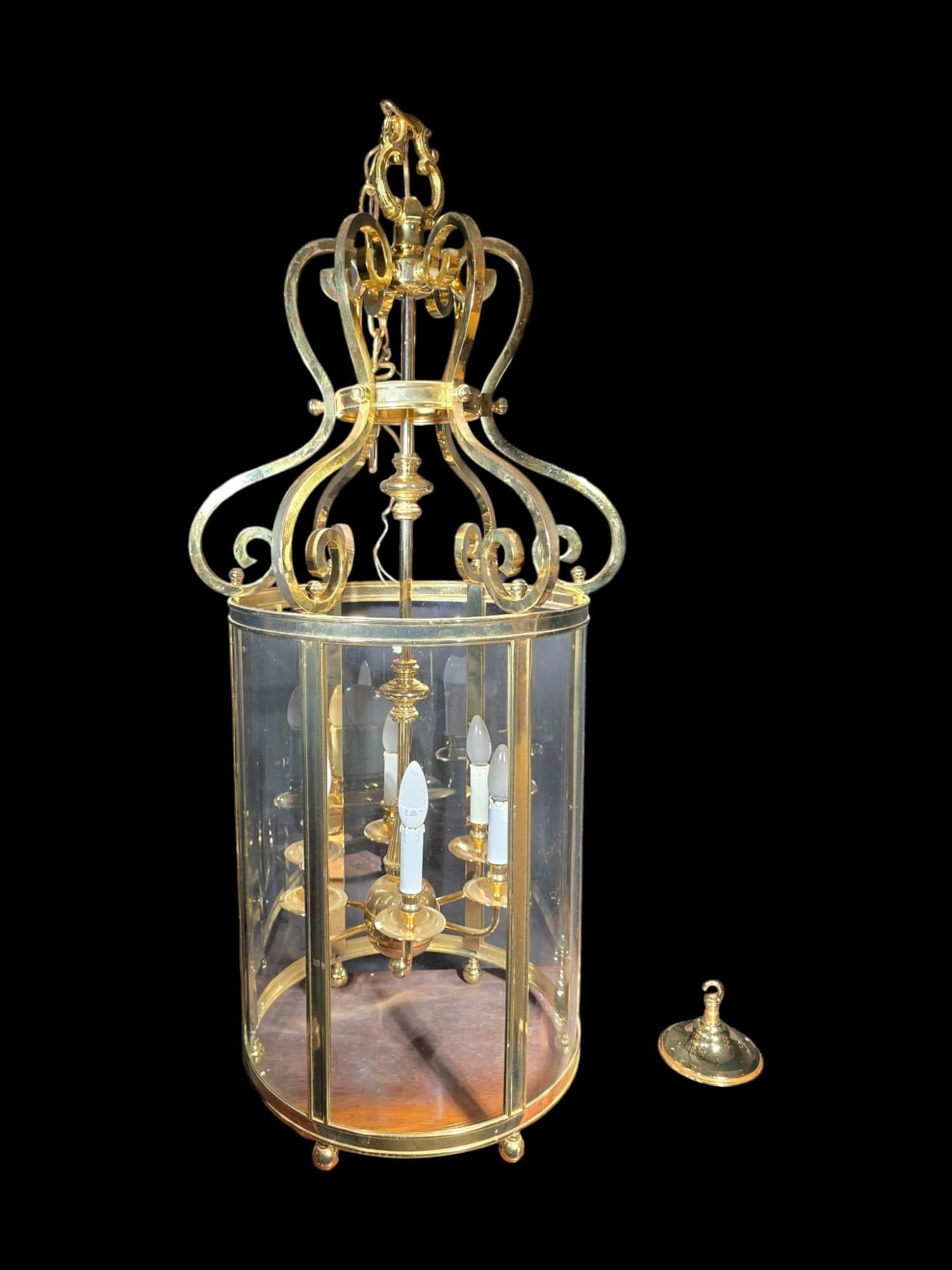 Decorative Large Gilt Bronze Lantern from the 1950s For Sale 9