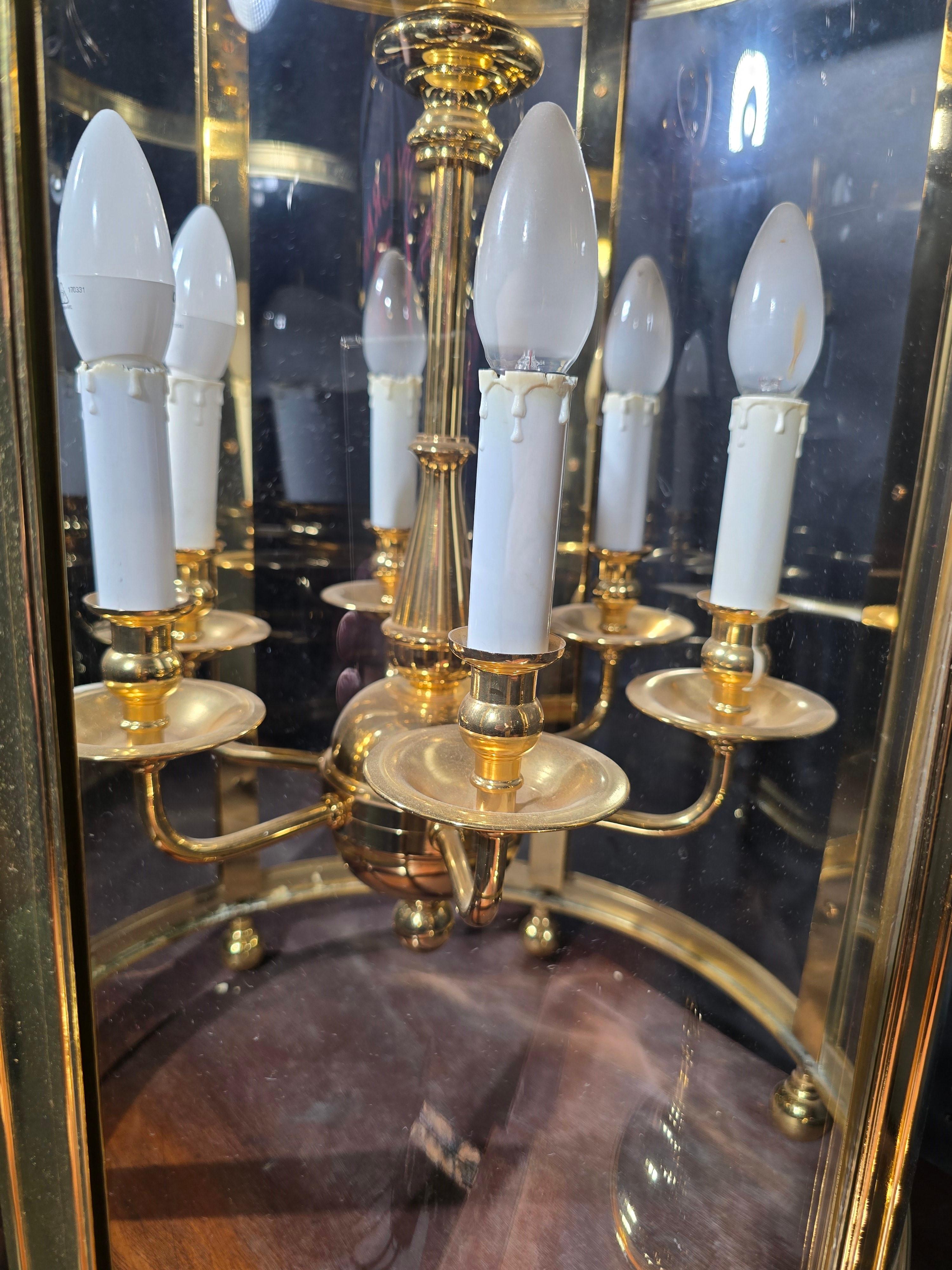 Brass Decorative Large Gilt Bronze Lantern from the 1950s For Sale