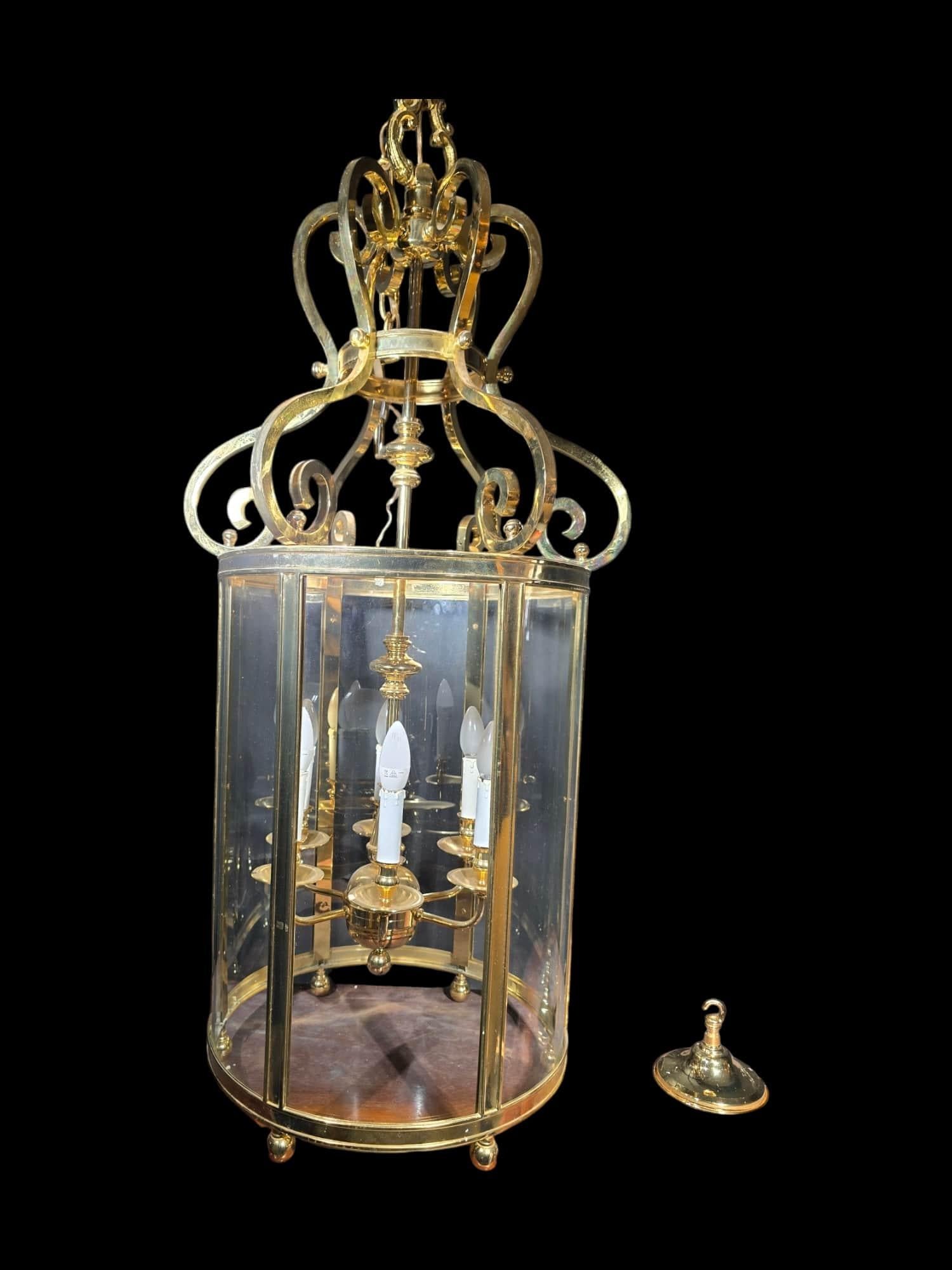 Decorative Large Gilt Bronze Lantern from the 1950s For Sale 2