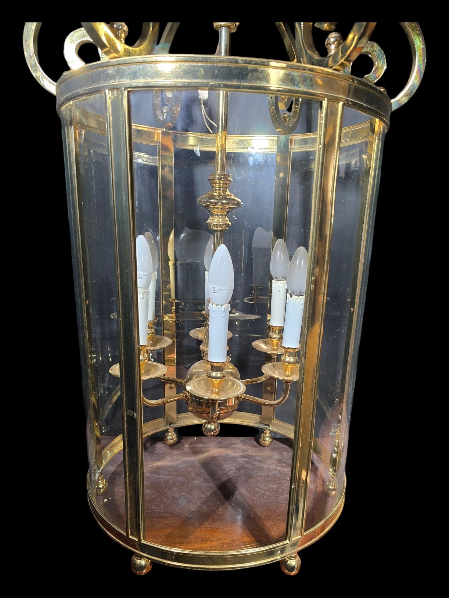 Decorative Large Gilt Bronze Lantern from the 1950s For Sale 3