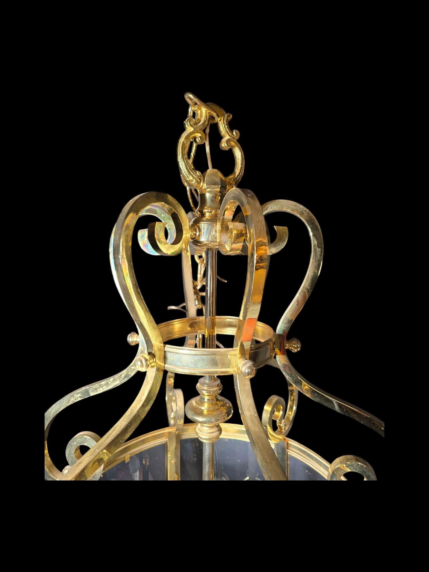 Decorative Large Gilt Bronze Lantern from the 1950s For Sale 4