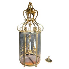 Lanterna decorativa in bronzo dorato di grandi dimensioni degli anni '50