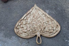 Decorative Large Heart-Shaped Straw Wall Decoration Mid-Century Italian Design