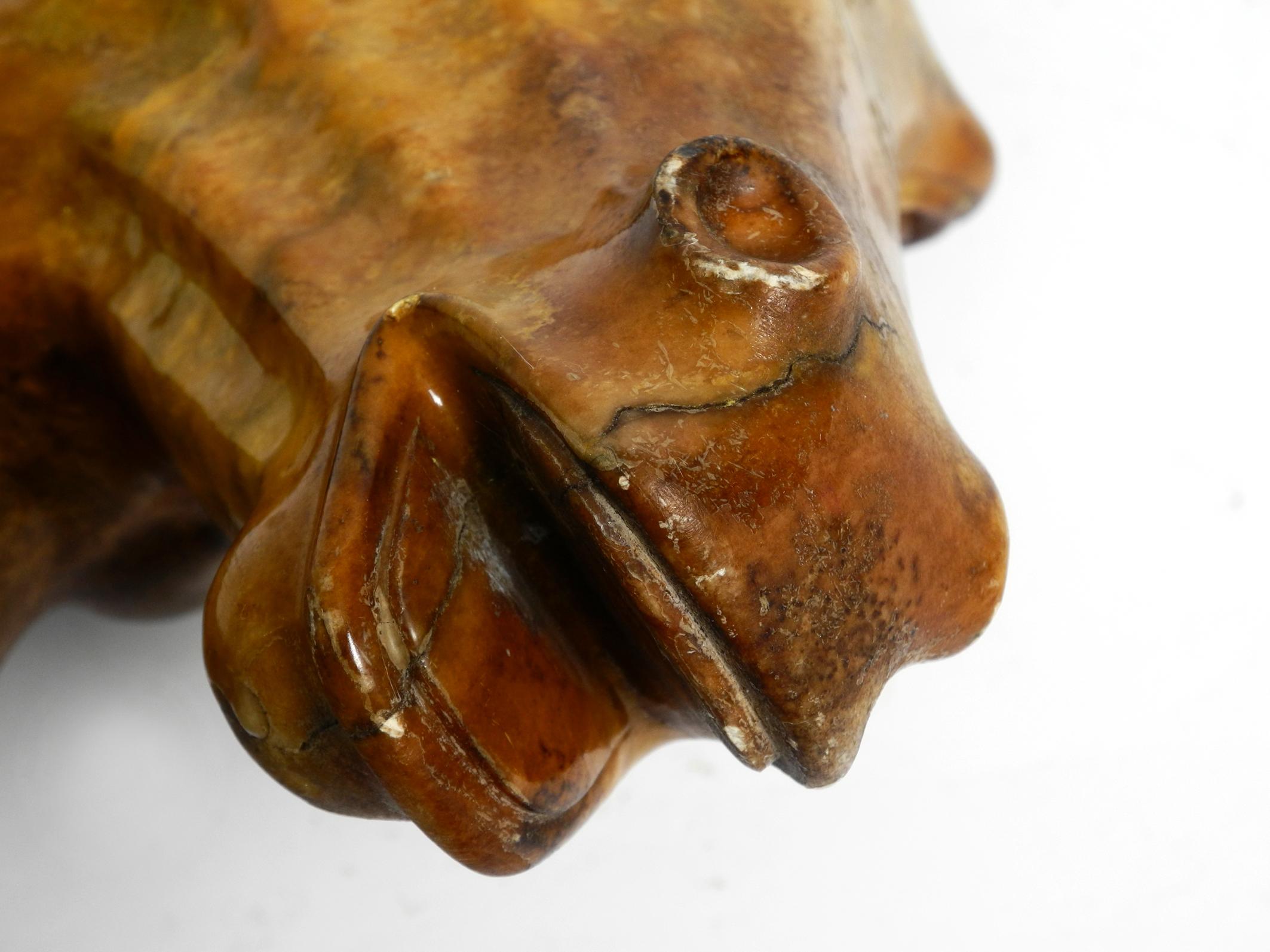 Mid-20th Century Decorative large heavy lifelike 1960's horse head sculpture in brown soapstone For Sale