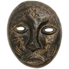 Decorative Large Metal African Tribal Hanging Mask Sculpture