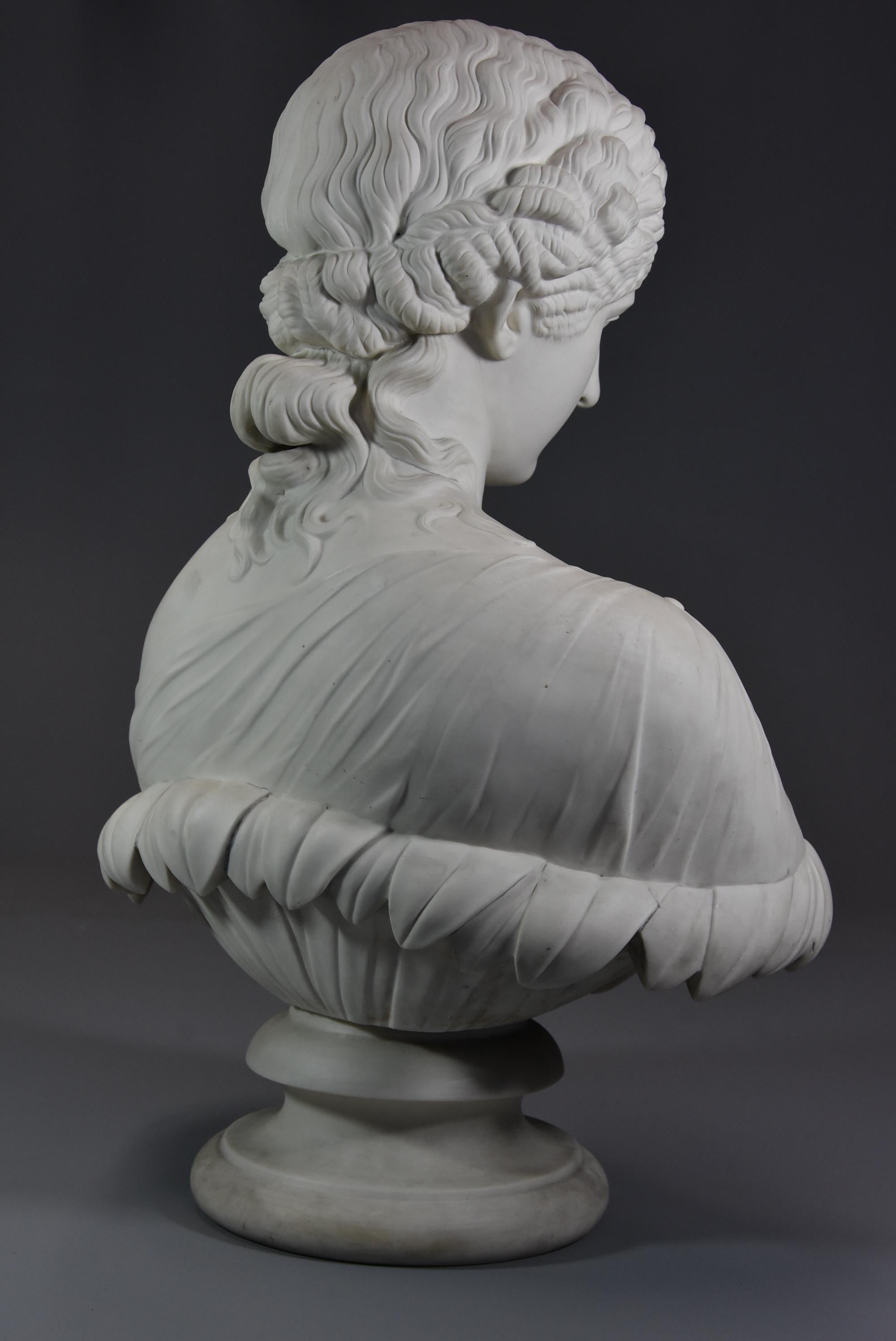 Decorative Large Mid-19th Century Parian Bust of ‘Clytie’, Stamped ‘Copeland' 3