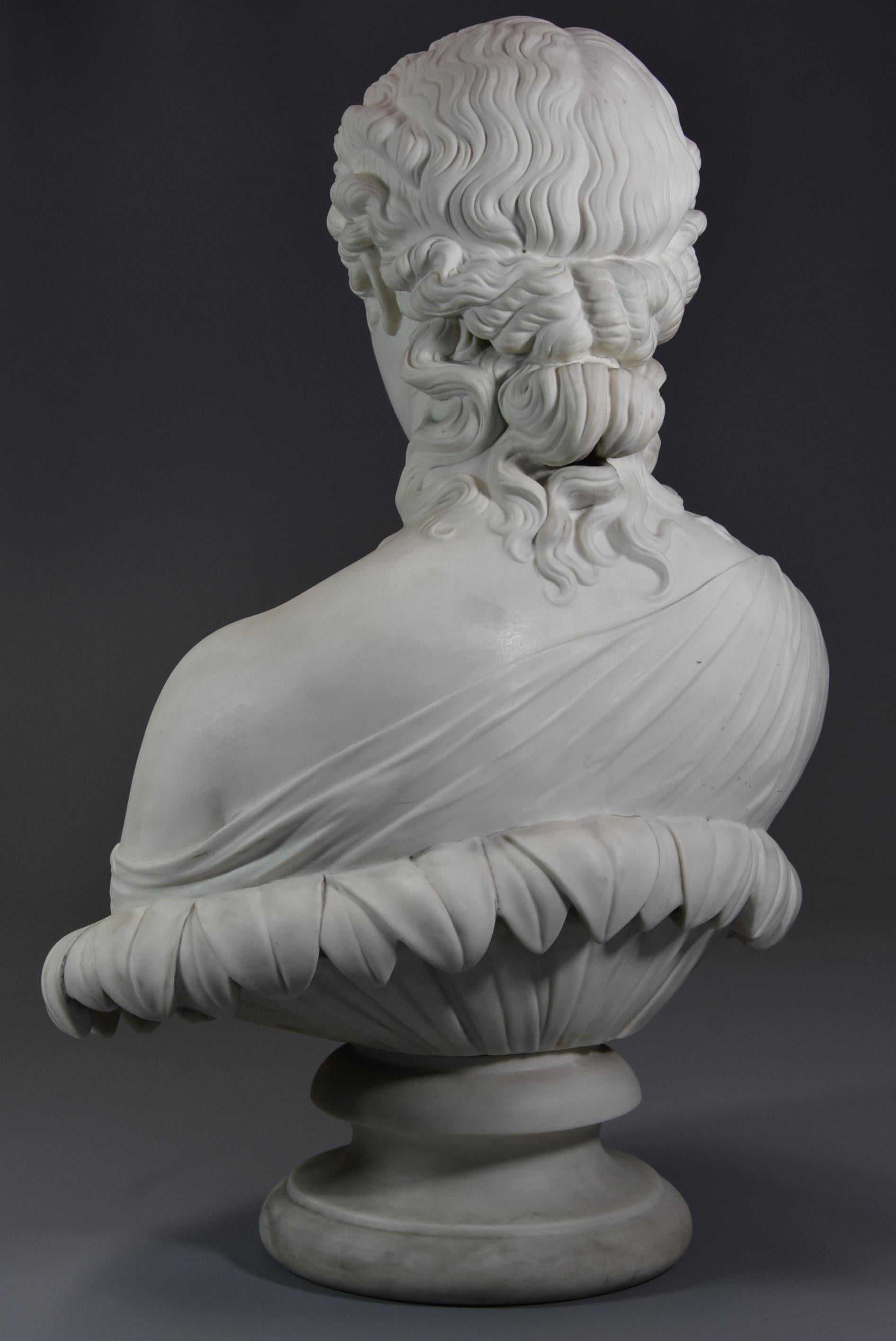 Decorative Large Mid-19th Century Parian Bust of ‘Clytie’, Stamped ‘Copeland' 4