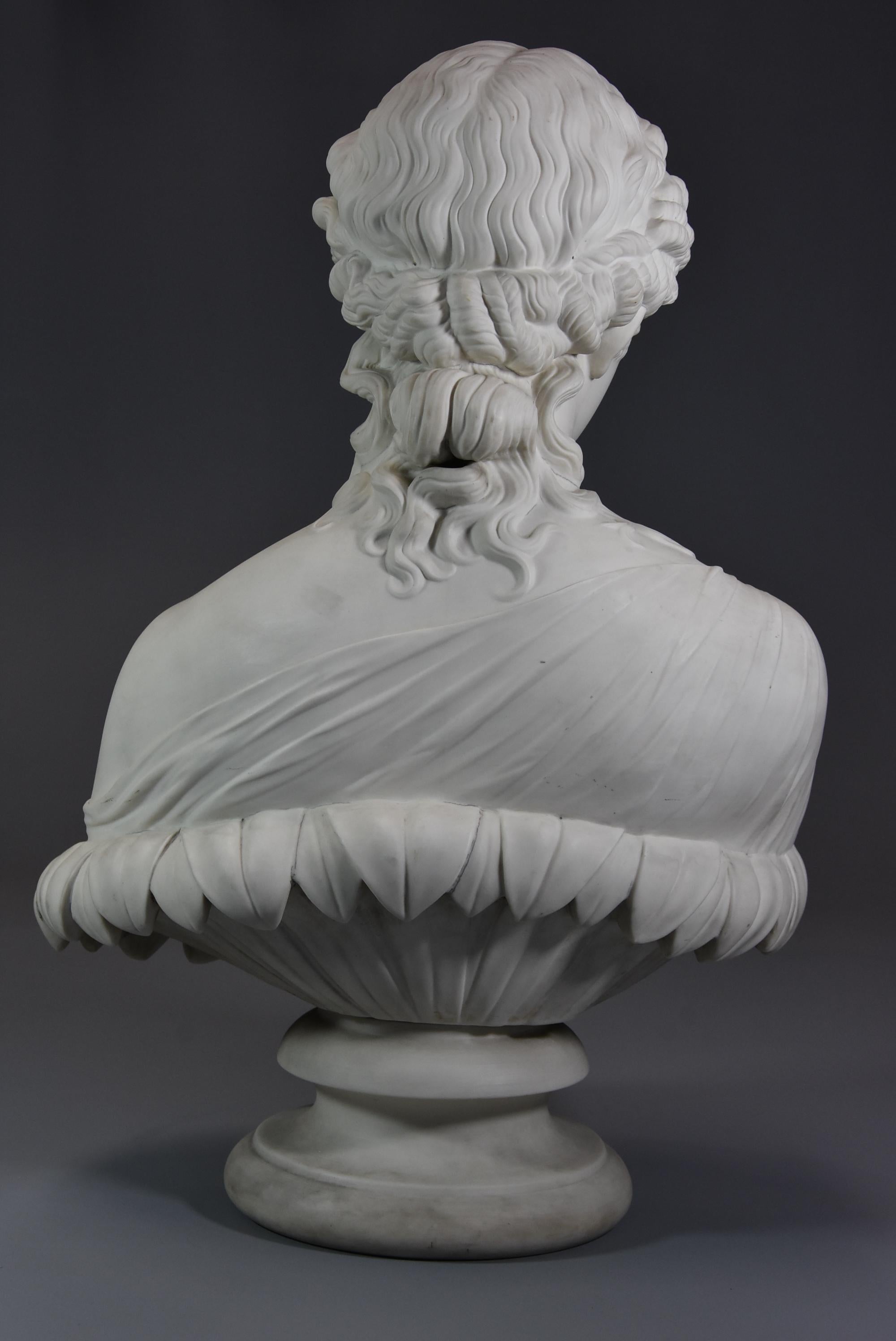 Decorative Large Mid-19th Century Parian Bust of ‘Clytie’, Stamped ‘Copeland' 5
