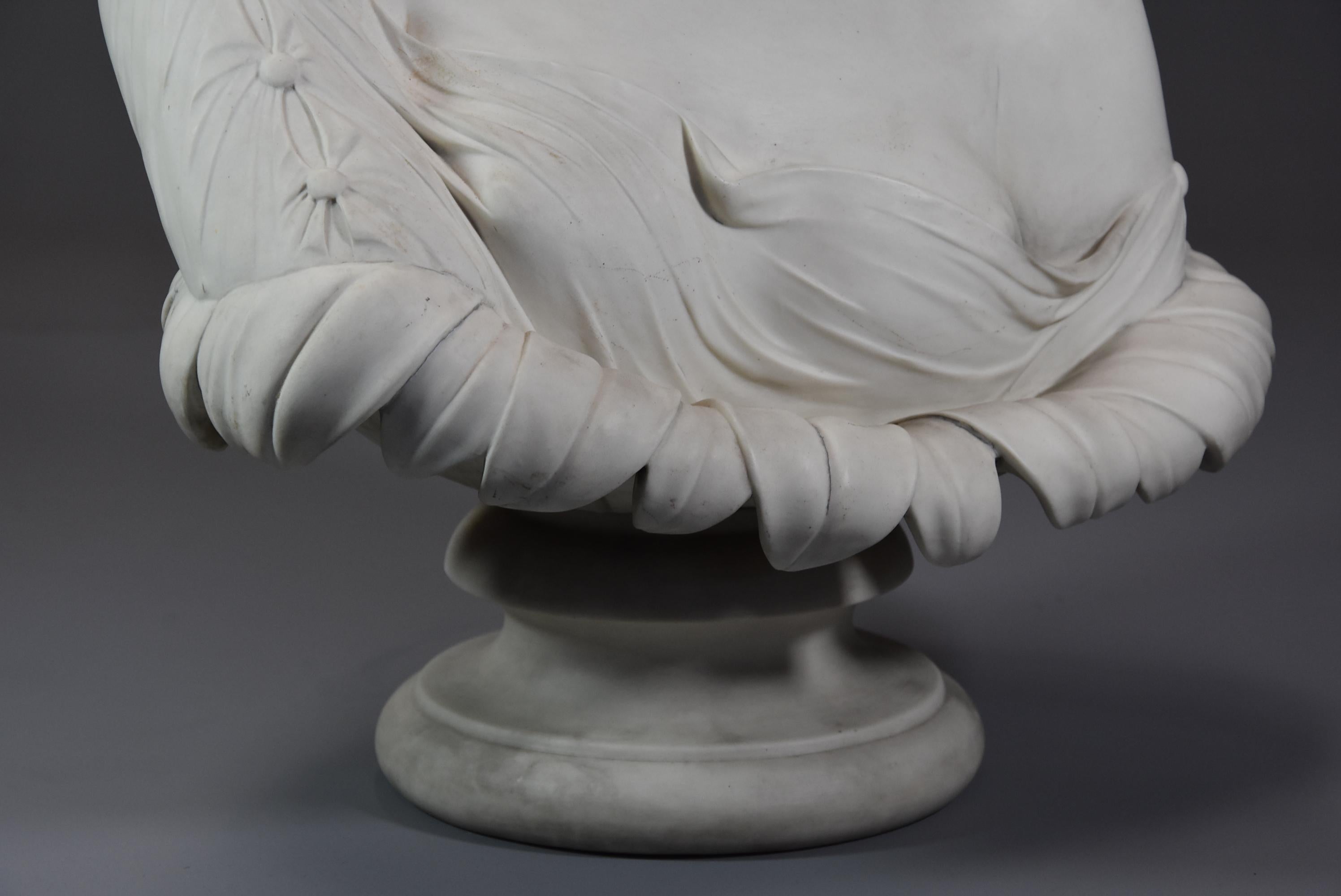 Porcelain Decorative Large Mid-19th Century Parian Bust of ‘Clytie’, Stamped ‘Copeland'