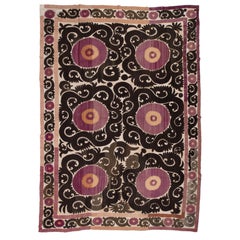 Decorative Large mid 20th C. Suzani from Uzbekistan