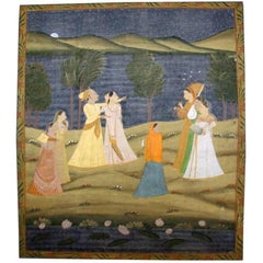 Decorative Large Scale Indian Courting Painting