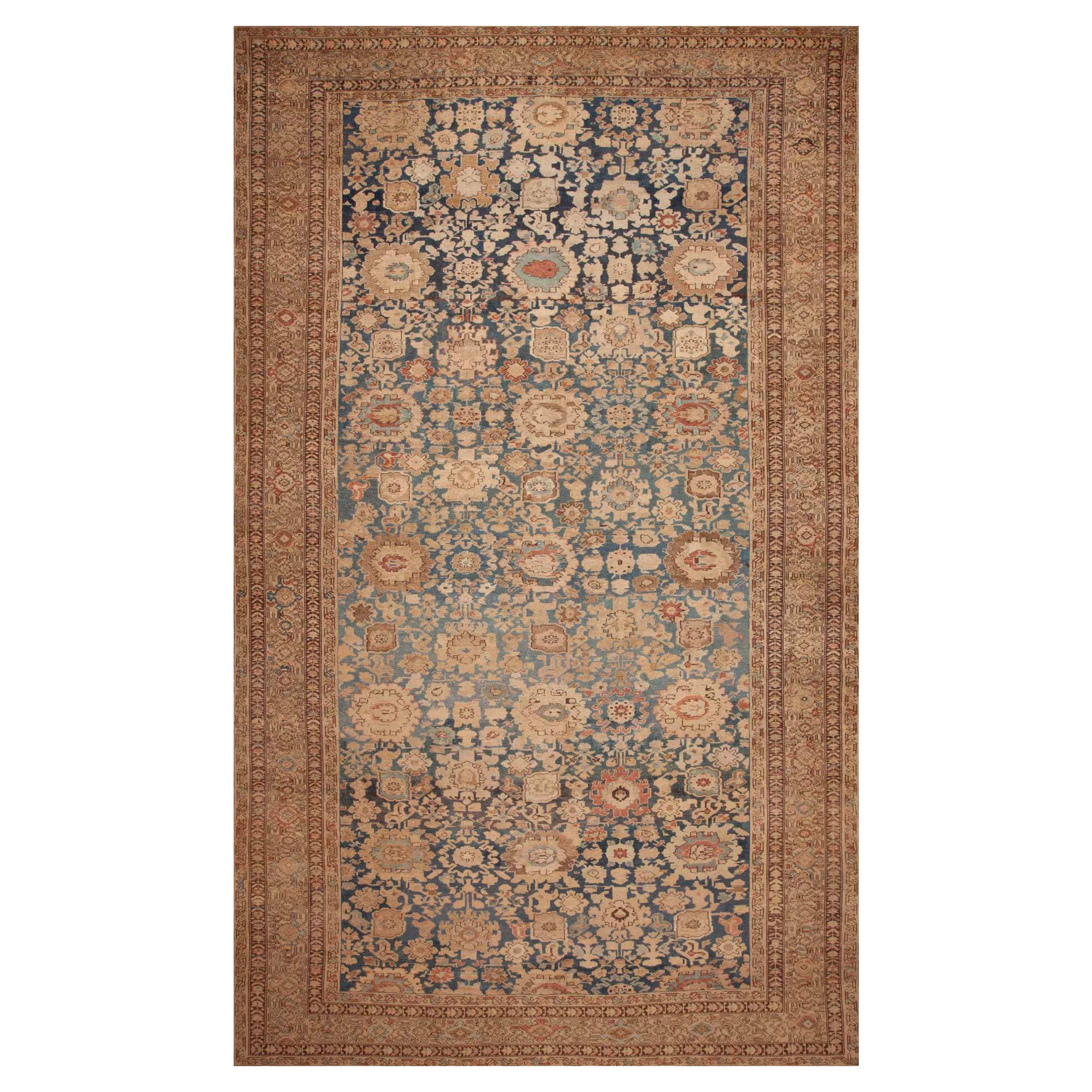 Tapis persan Malayer tribal bleu clair de grande taille 11'6" x 19'