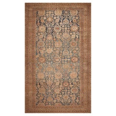 Tappeto decorativo di grandi dimensioni blu chiaro tribale antico persiano Malayer 11'6" x 19'