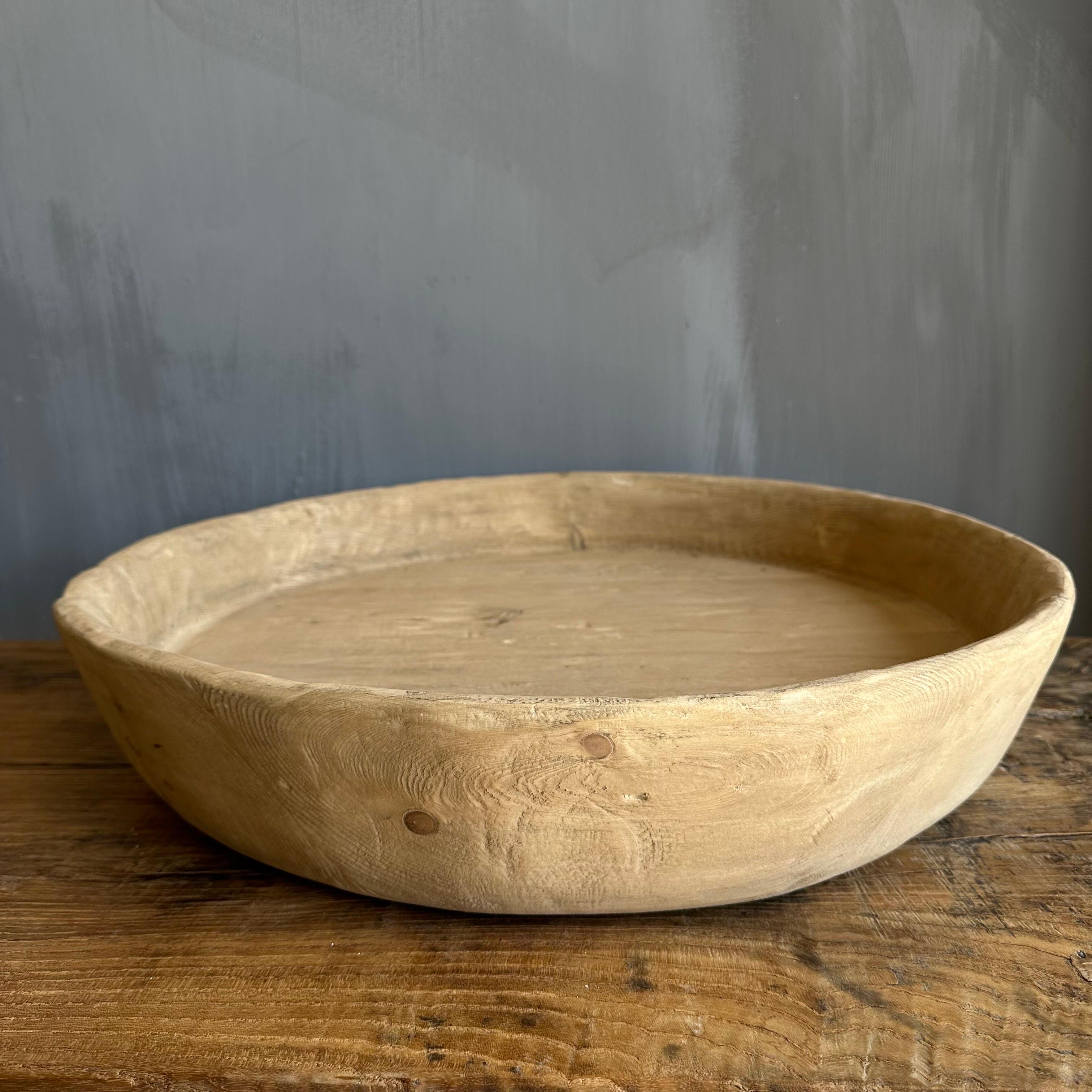 Decorative Large Wood Accent Bowl for Counter or Table In New Condition For Sale In Brea, CA