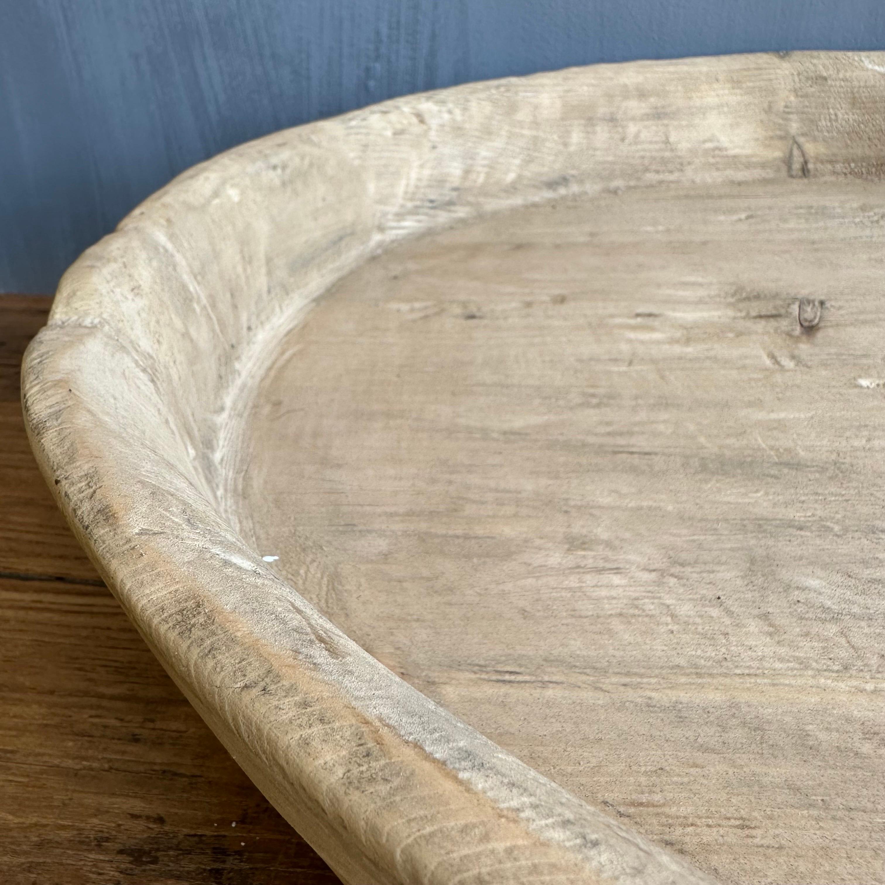 Contemporary Decorative Large Wood Accent Bowl for Counter or Table For Sale