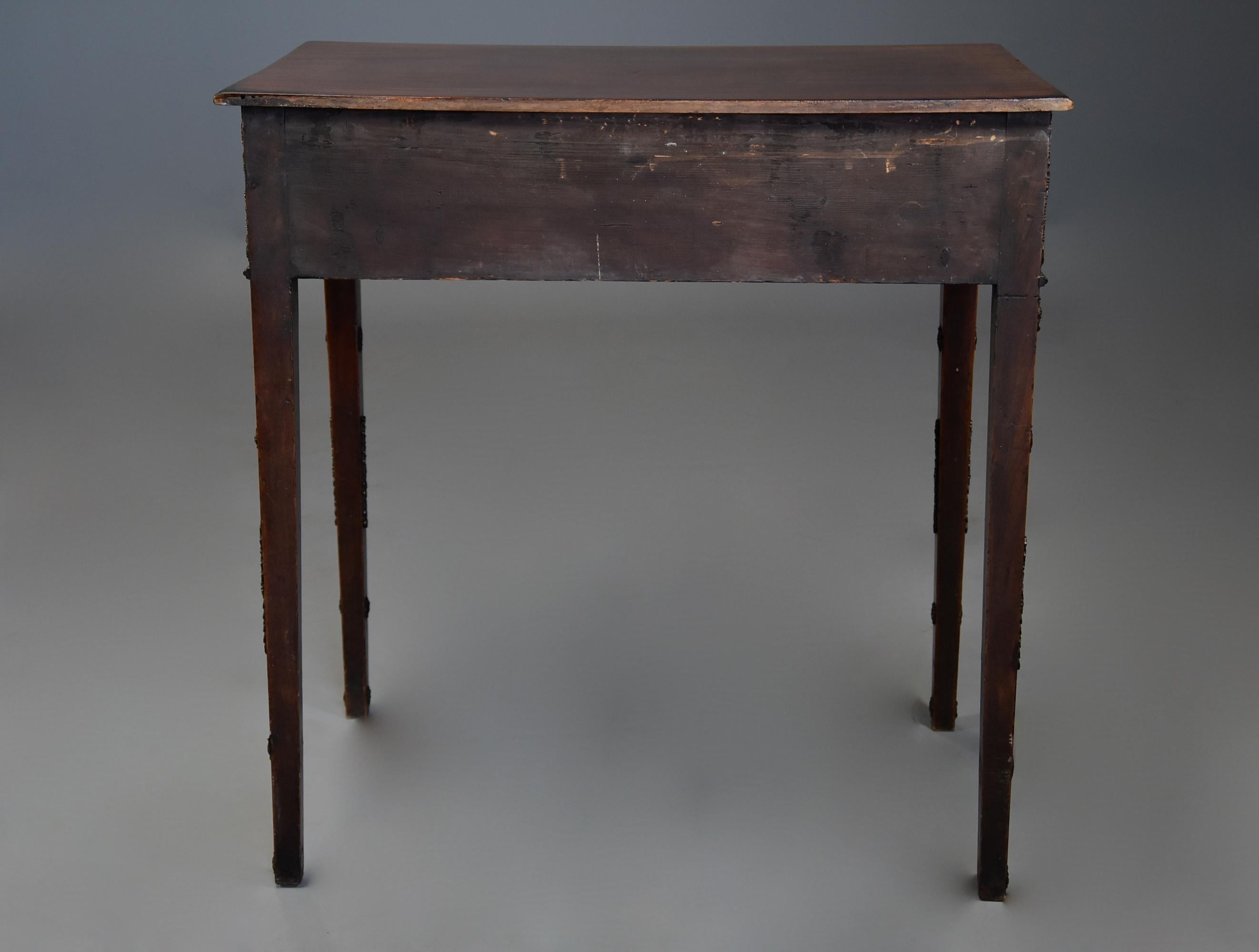 Decorative Late 18th Century Mahogany Side Table with Later Applied Brass Mounts 9