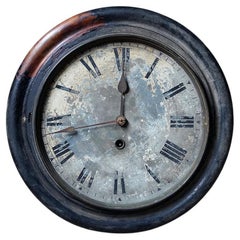 Antique Decorative Late Victorian Station Wall Clock, c.1900