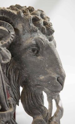 Decorative Lead Statue of Ram's Head Wall Decoration